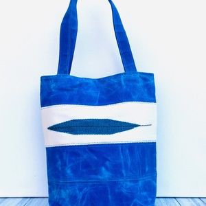 Handmade In USA Wool and Wax Feather Tote Bag